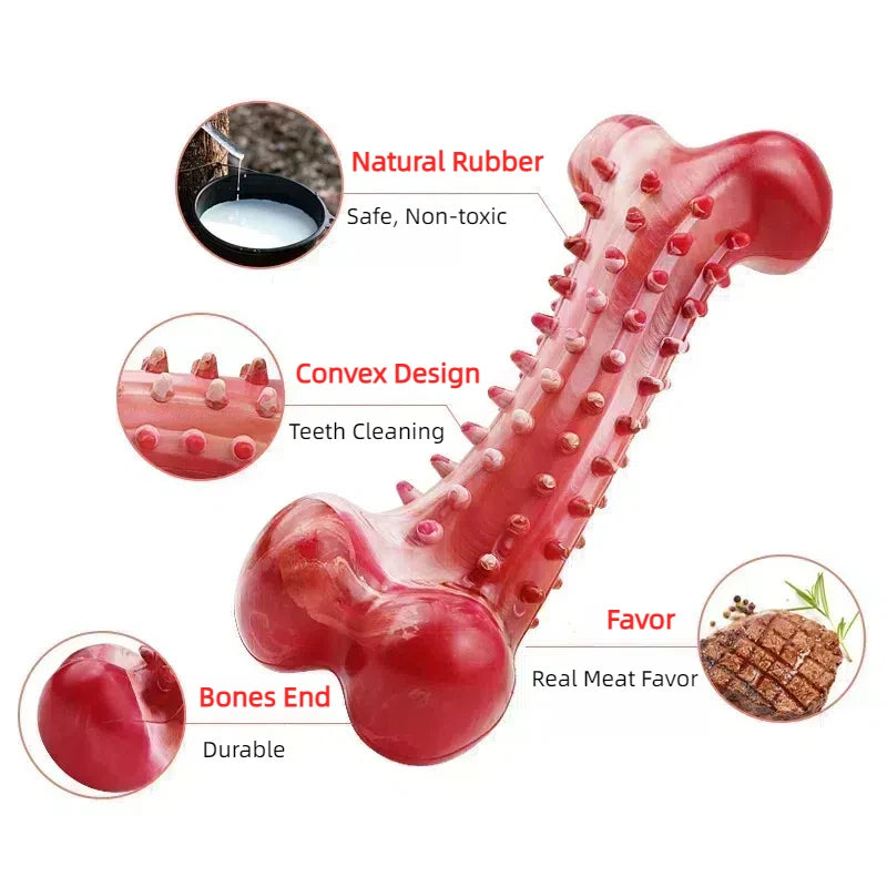 Unbreakable Beef-Flavored Chew Toys for Large Dogs - Perfect for Aggressive Chewers and Dental Health