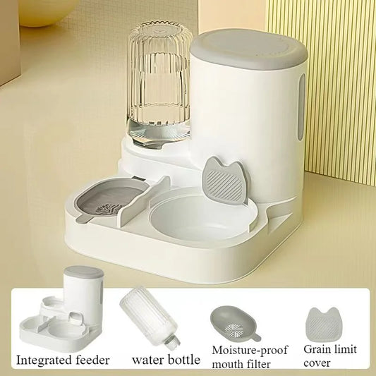 Automatic Cat and Dog Feeder & Water Dispenser - Integrated Food Bowl for Pets