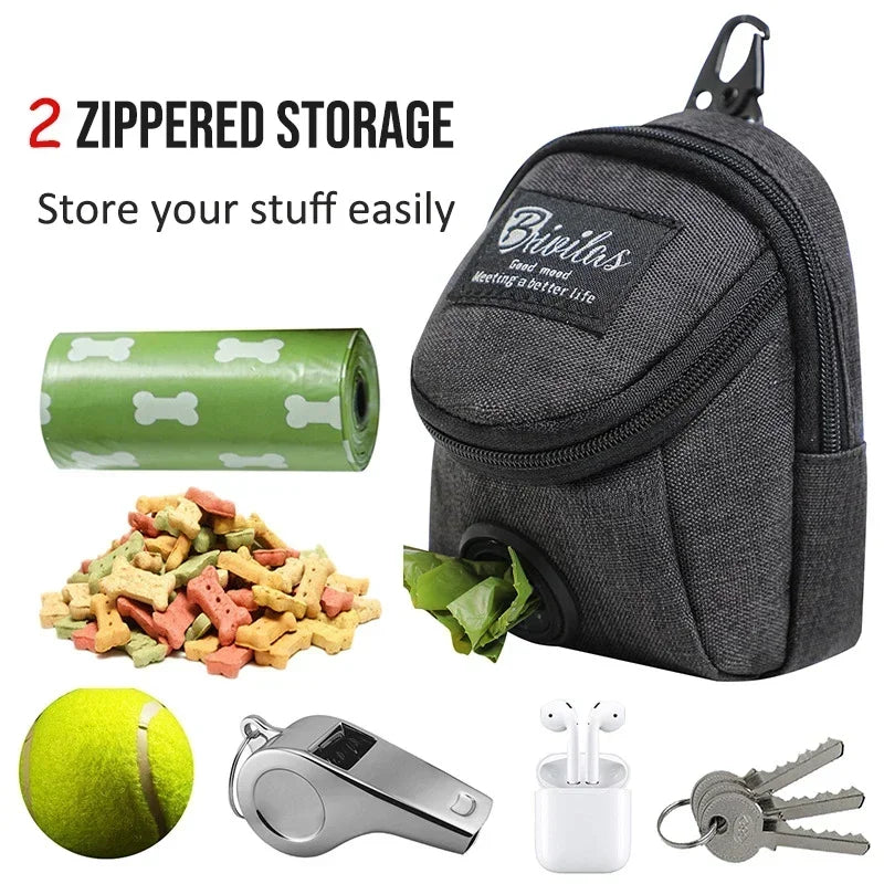 Ultimate Portable Dog Training Treat Bag - Convenient Waist Pouch for Snacks & Poop Disposal!