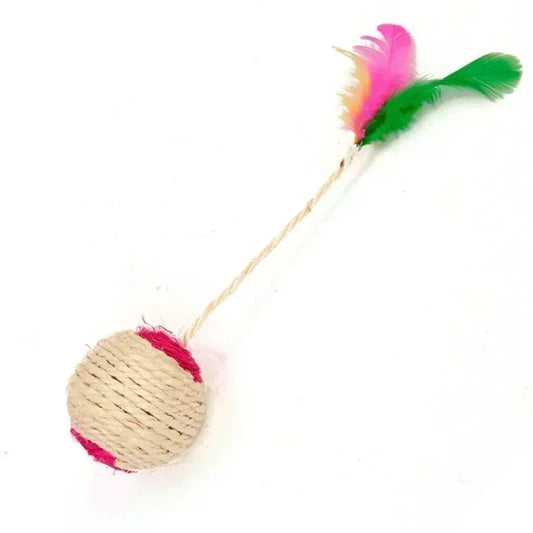Interactive Sisal Scratching Ball Cat Toy - Perfect for Kittens and Cats to Play and Train!