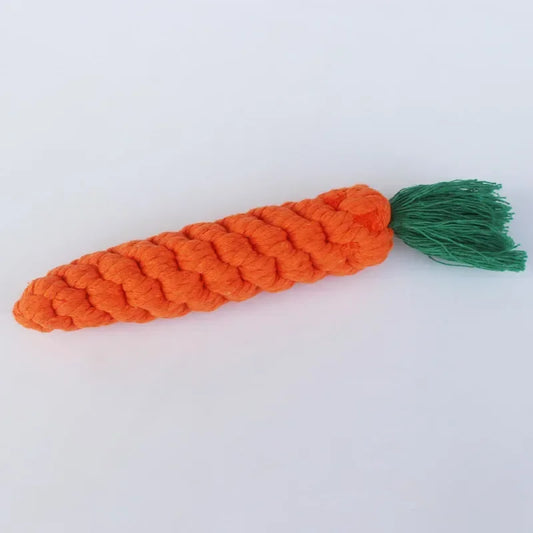 Get Your Pup Chewing with Our Quirky Carrot Knot Rope Toy - Perfect for Playful Dogs and Cats!