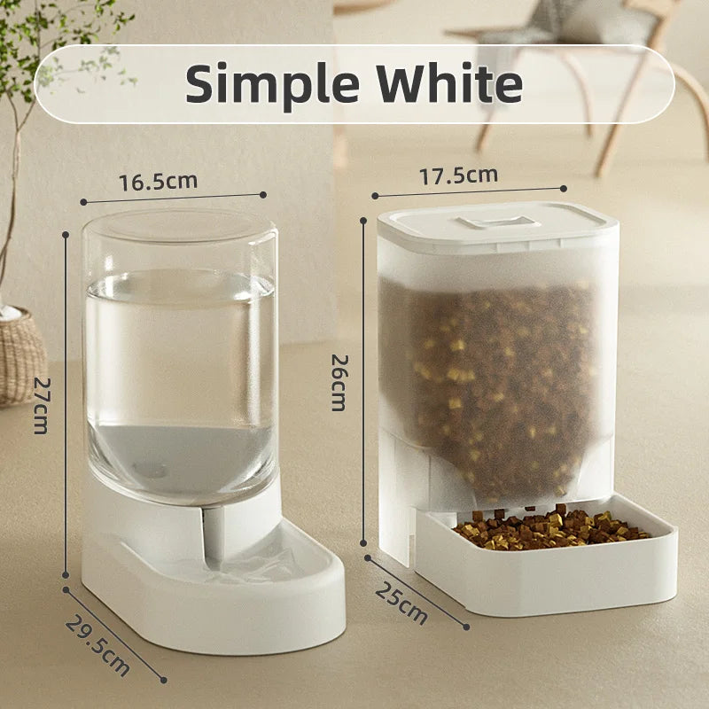 Automatic Pet Feeder and Water Dispenser - Convenient Food Storage Solution for Dogs and Cats