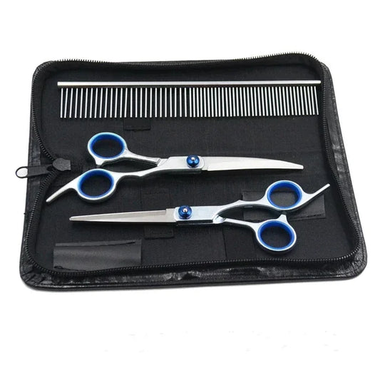 Professional 6-Inch Stainless Steel Dog Grooming Scissors - Essential Cutting Tools for Pet Hairdressers