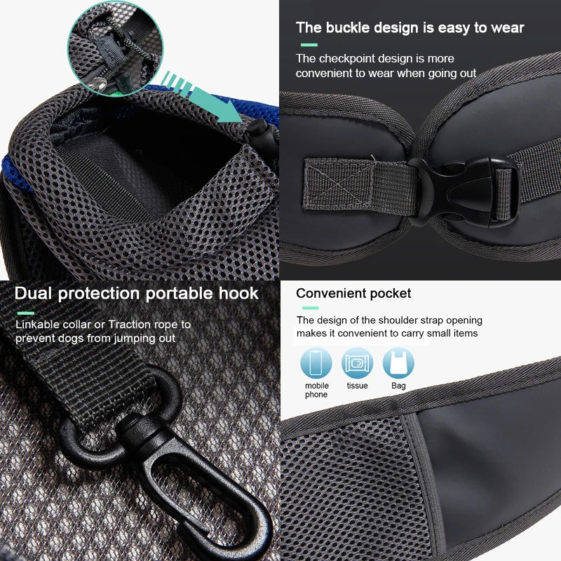 Stylish Pet Carrier Backpack for Dogs and Cats - Travel Tote Sling Bag with Breathable Mesh