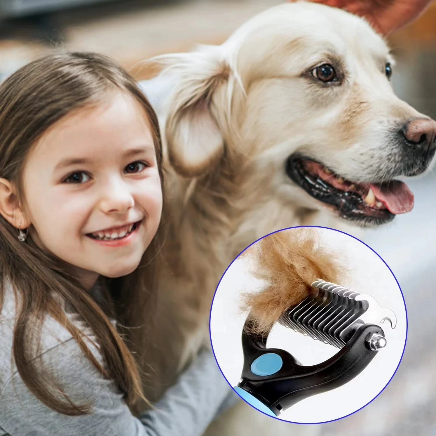 Ultimate Dual-Sided Pet Grooming Brush Comb for Dogs and Cats - Effortlessly Remove Tangles and Knots!