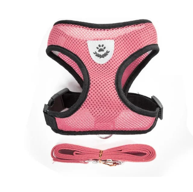 Adjustable Reflective Cat and Dog Harness with Leash - Breathable Mesh Vest for Ultimate Comfort and Safety