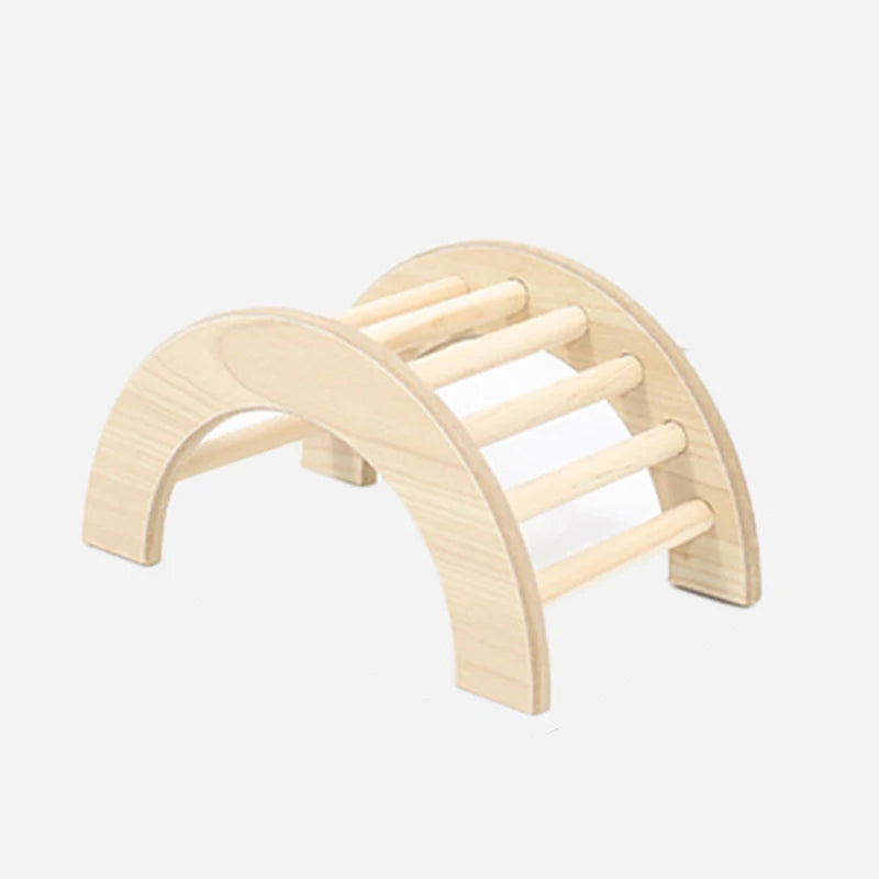 Wooden Climbing Ladder Bridge for Small Animals - Perfect for Hamsters, Guinea Pigs, and Rats - Safe, Durable, and Fun Cage Accessory