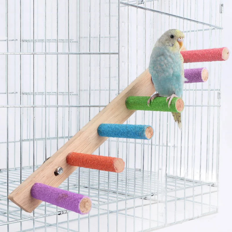 Engaging and Fun Wooden Bird Climbing Ladder - 4/6/8 Step Parrot Toy for Interactive Play and Exercise