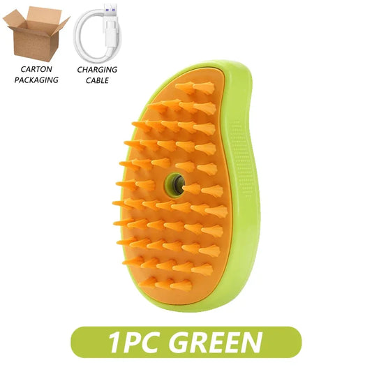 Revolutionary 3-In-1 Steamy Brush for Effortless Pet Grooming: Electric Comb for Hair Removal, Cleaning, and Massage for Cats and Dogs
