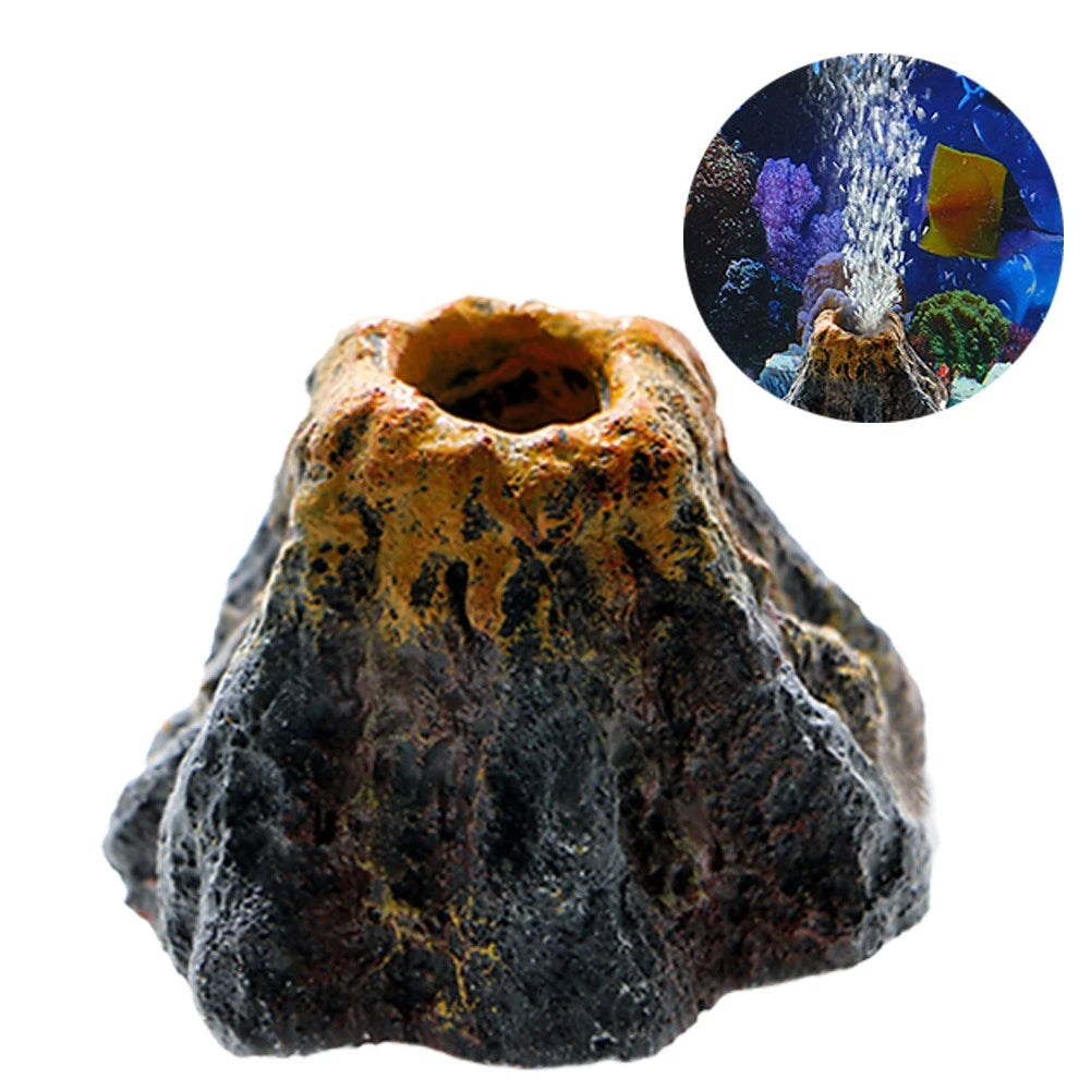 Transform Your Aquarium with a Stunning Volcano Shape Air Bubble Stone - Perfect Fish Cave Decoration