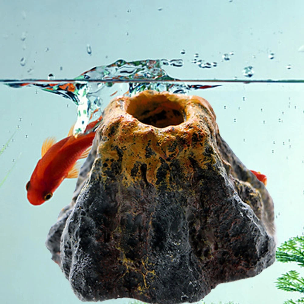 Transform Your Aquarium with a Stunning Volcano Shape Air Bubble Stone - Perfect Fish Cave Decoration