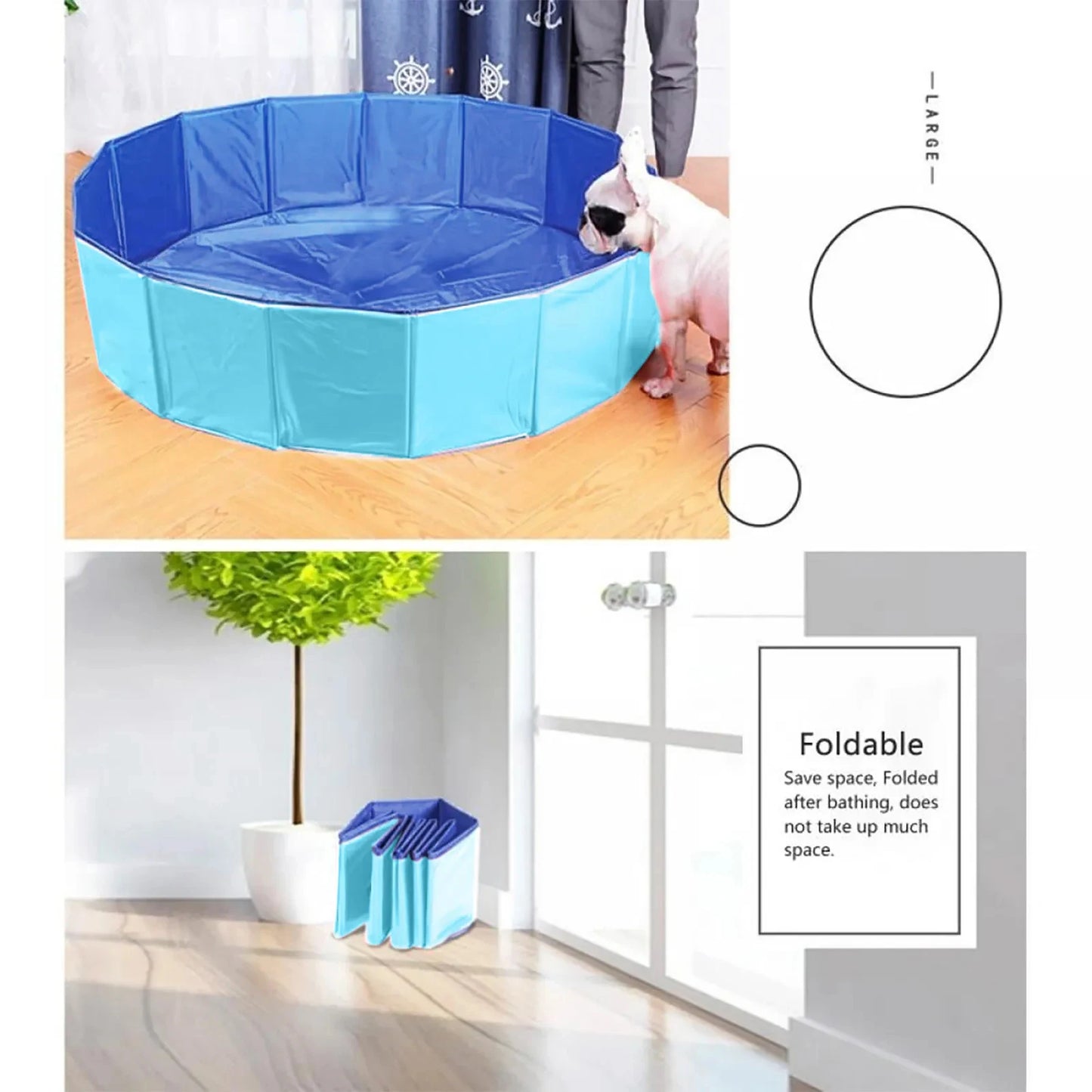 Summer Fun for Your Pooch: Foldable Pet Swimming Pool & Cold Mat - Perfect for Bath Time and Play!