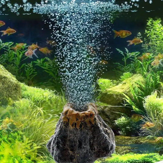 Transform Your Aquarium with a Stunning Volcano Shape Air Bubble Stone - Perfect Fish Cave Decoration