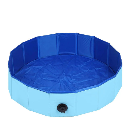 Ultimate Foldable Pet Pool with Drain Valve – Spacious 160x30cm Collapsible Bath Tub for Dogs and Cats, Perfect for Outdoor Fun!