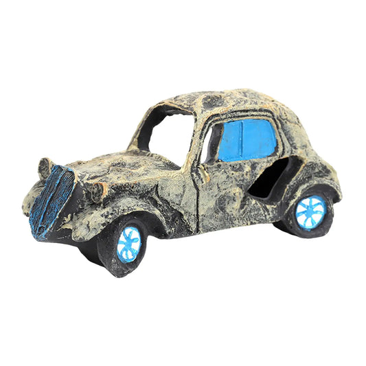 Transform Your Aquarium with Our Realistic Resin Car Wreck Decoration - Perfect Hideout for Fish and Aquatic Pets!