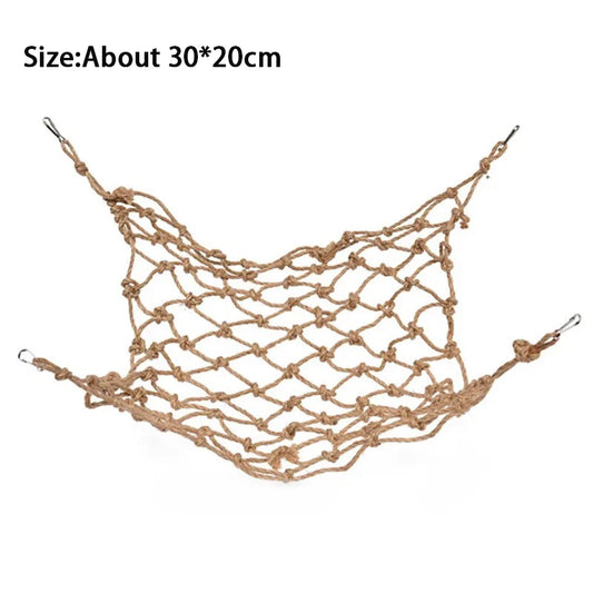 Deluxe Parrot Swing Rope - Fun Climbing Net & Hammock for Birds, Hamsters, and Rabbits - Perfect Chewing and Playing Gym
