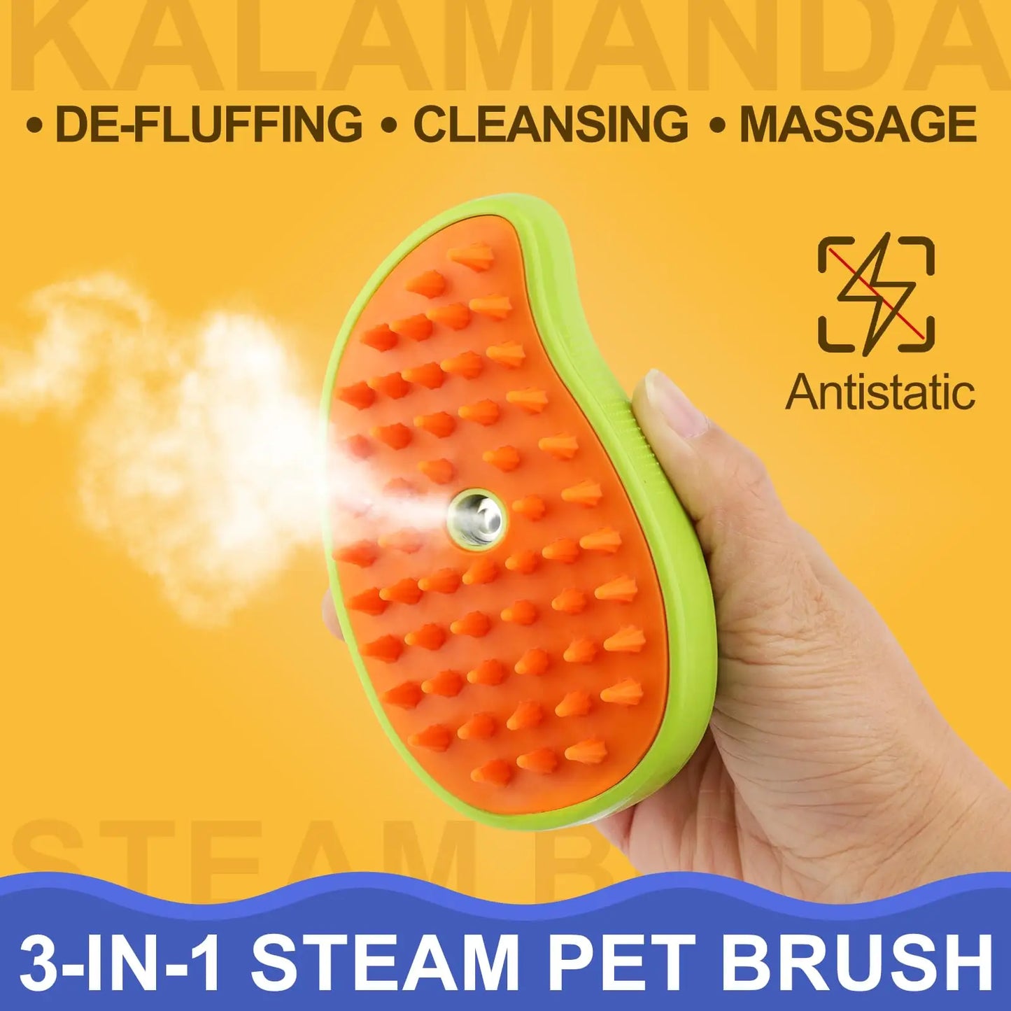 Revolutionary 3-In-1 Steamy Brush for Effortless Pet Grooming: Electric Comb for Hair Removal, Cleaning, and Massage for Cats and Dogs