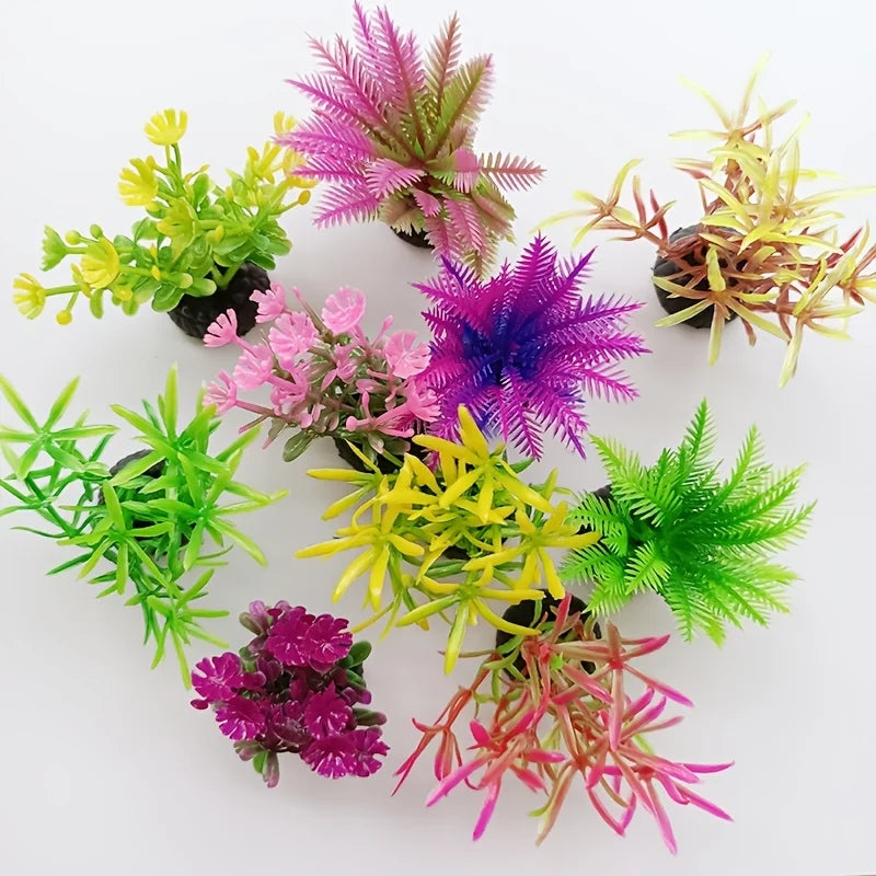 Transform Your Aquarium with 10 Pcs of Lifelike Artificial Seaweed Plants - Perfect for Fish Tank Decor!