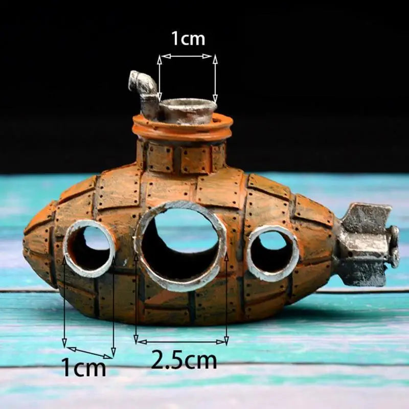 Transform Your Aquarium with Our Stunning Resin Submarine Ornaments - Perfect Fish and Shrimp Shelter!