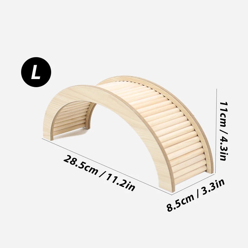 Wooden Climbing Ladder Bridge for Small Animals - Perfect for Hamsters, Guinea Pigs, and Rats - Safe, Durable, and Fun Cage Accessory