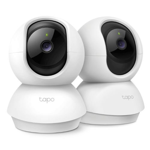 TP-LINK (TAPO C210P2) Pan/Tilt Home Security Wi-Fi Cameras (2-Pack), 3MP, Night Vision, Alarms, Motion Detection, 2-way Audio-0